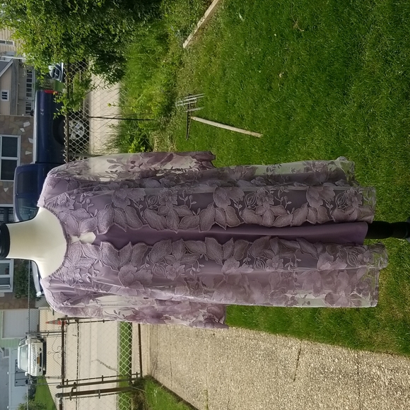 ALEX EVENINGS Embroidered Lace Mock Jacket Cocktail Dress, size 8 - Picture 3 of 15